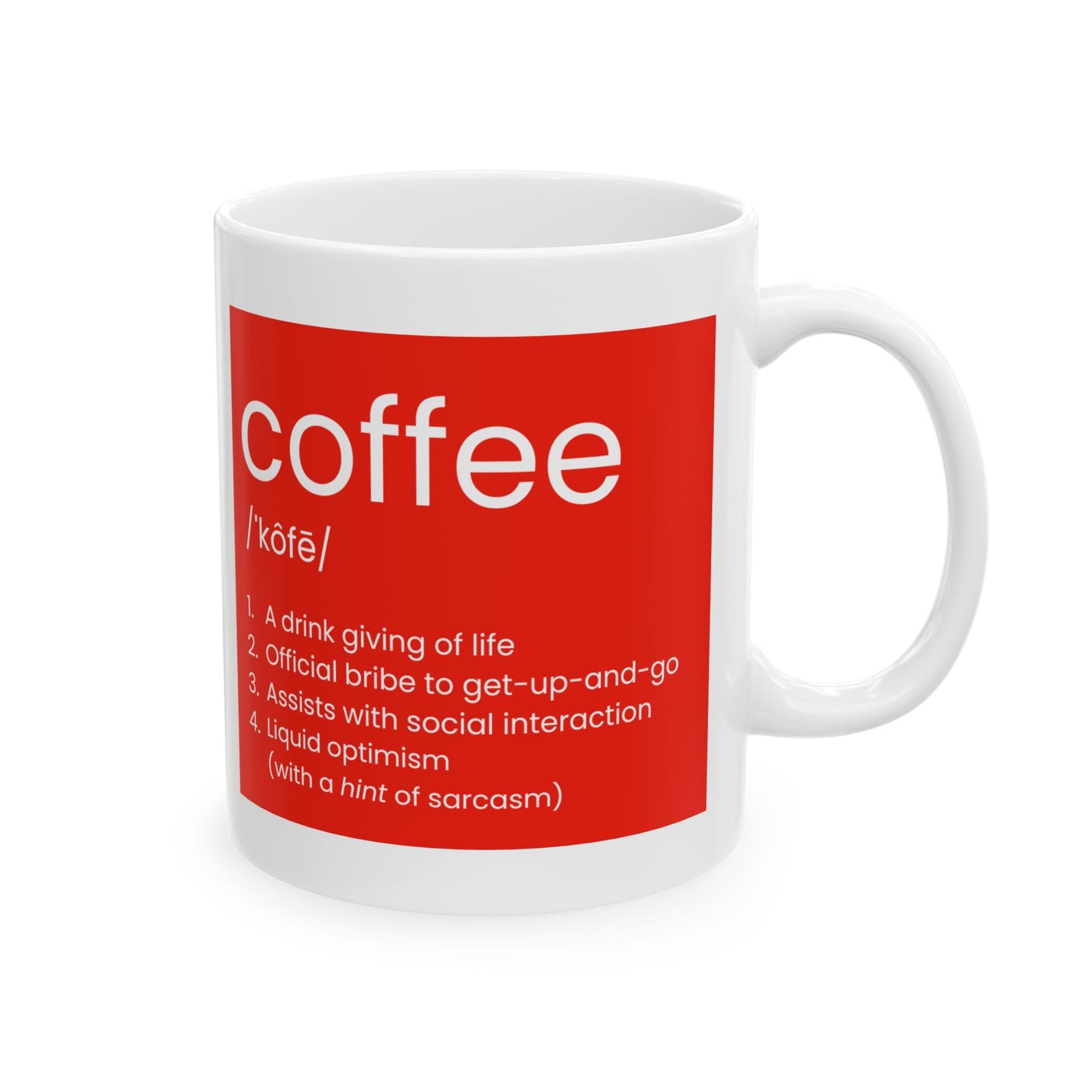 Defined by Coffee (Left-Handed) Ceramic Mug, (11oz, 15oz)
