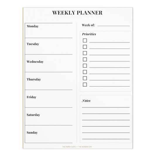 The Weekly Planner Notepad - Full Size