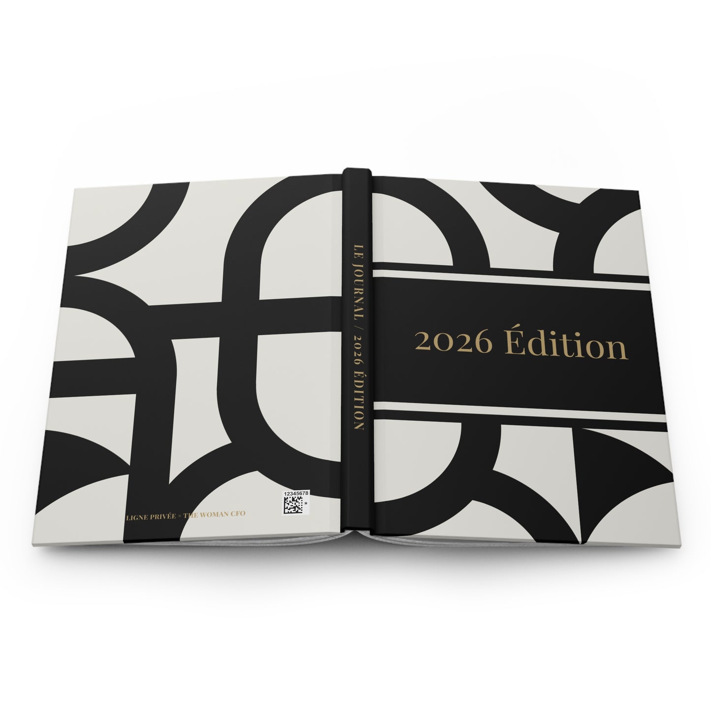2026 Édition Noir Moderne Hardcover Journal