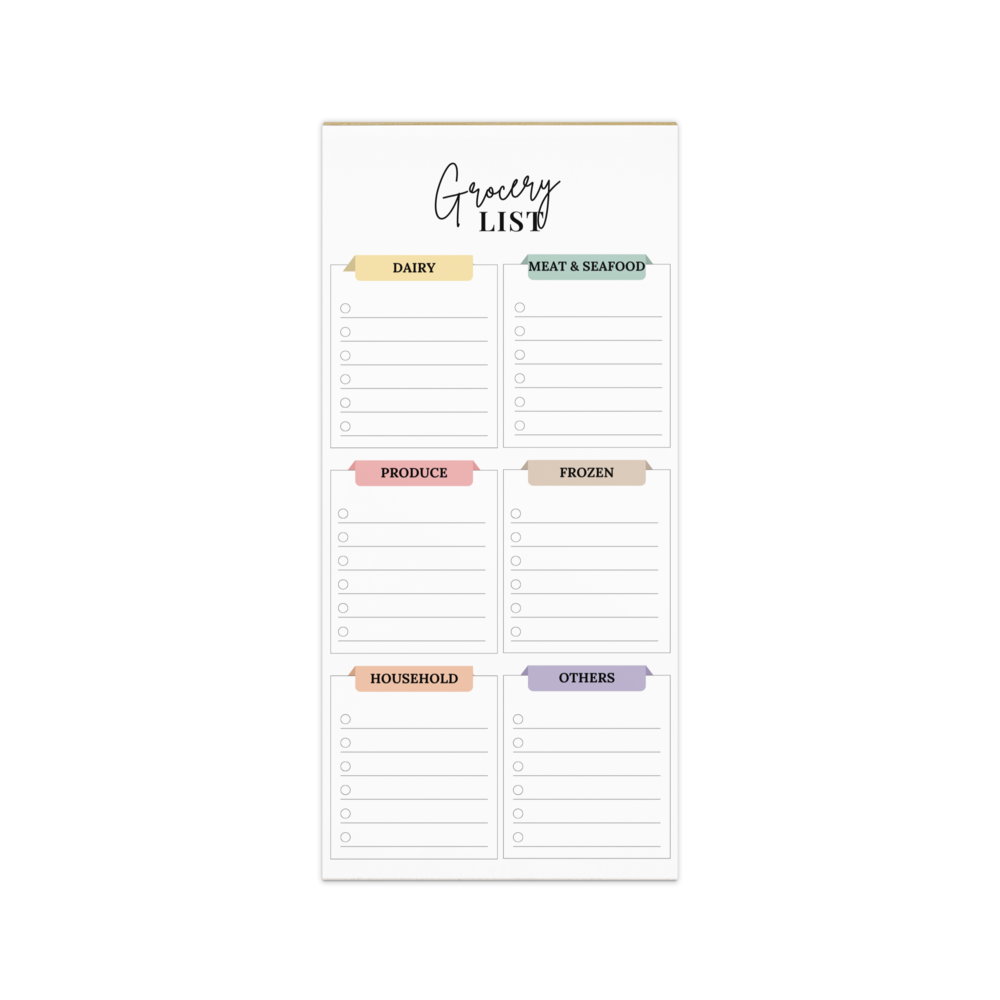 Grocery List Notepad - Magnetic